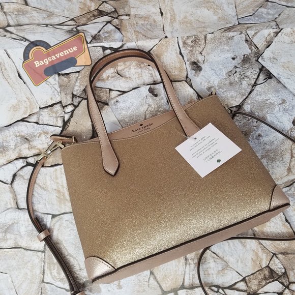 Lola Joeley Shimmy Glitter Lola Satchel Crossbody Rose Gold Small Kate Spade - Picture 11 of 14